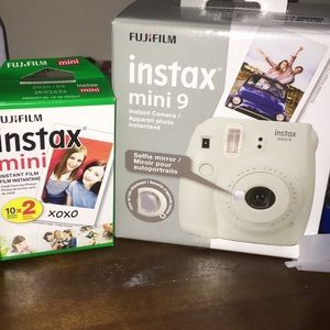 NEW white Instax Fuji Film instant camera w film!